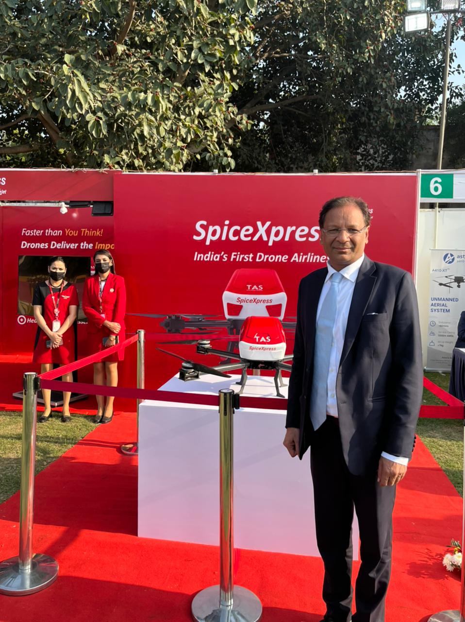 SpiceJet showcases its Drone delivery capabilities at the Gwalior Drone Mela